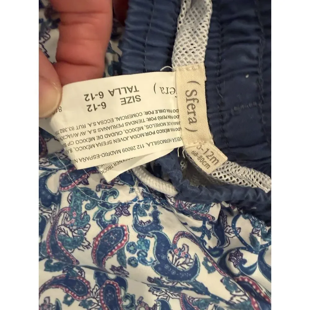 Sfera Baby Boys Paisley Short length Swim trunks Lined 6-12 Months